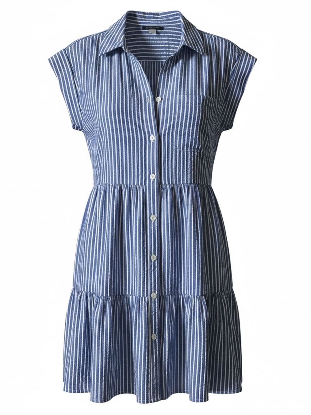 Tommy Hilfiger Seersucker Shirt Dress- EUC